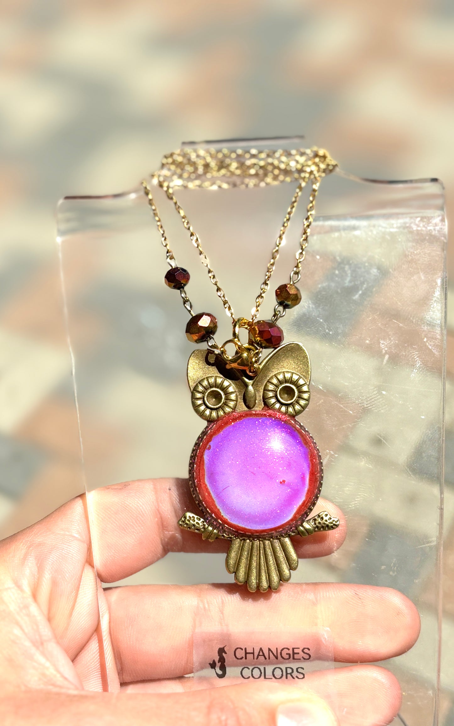 Mood Color Changing Owl Pendant