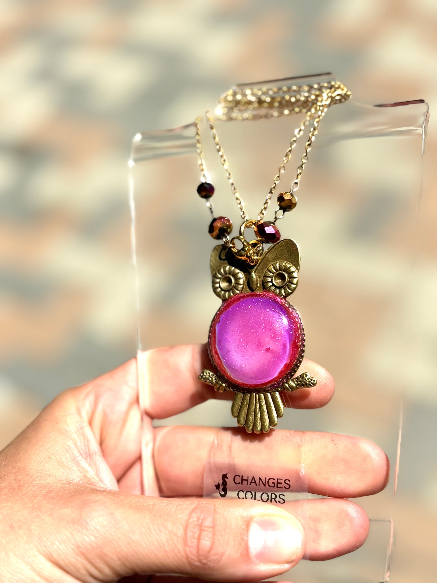 Mood Color Changing Owl Pendant