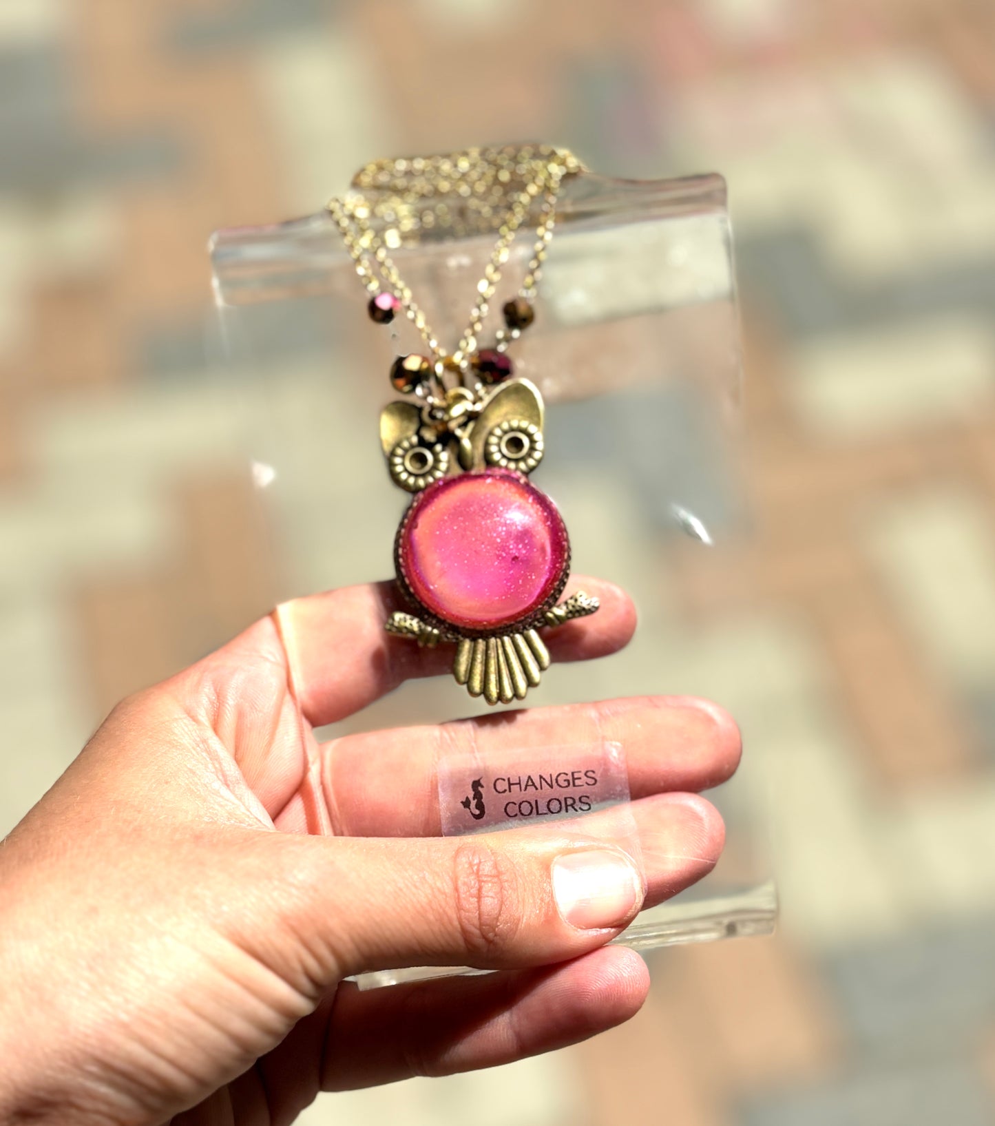 Mood Color Changing Owl Pendant