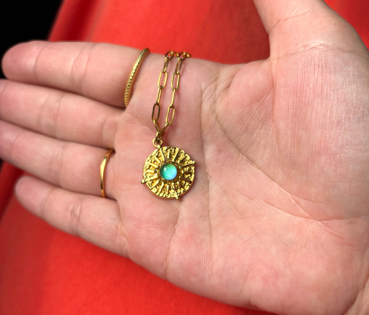 18k Paperclip Mood Necklace