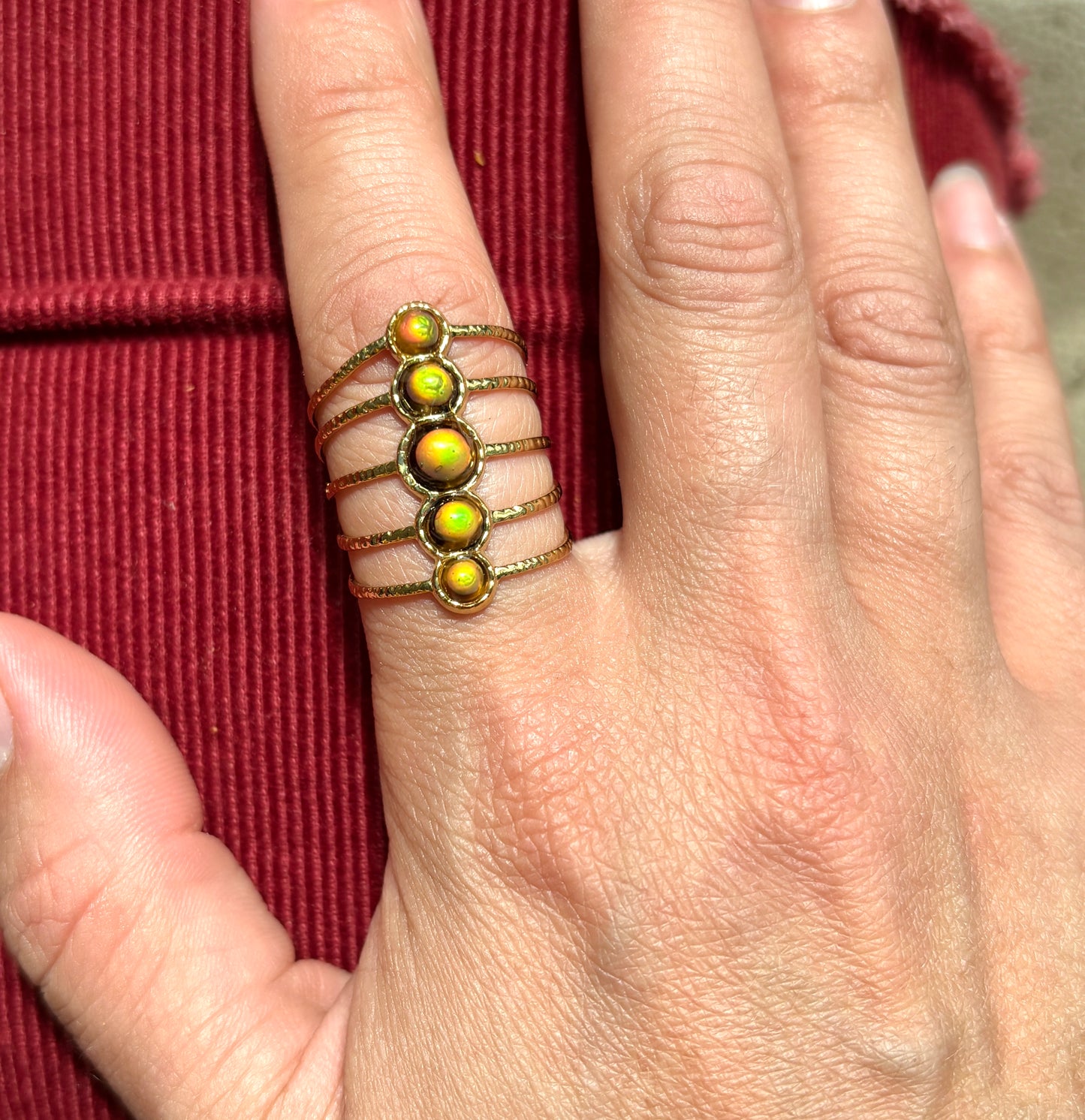 5 Stone Tiger Eye Mood Ring