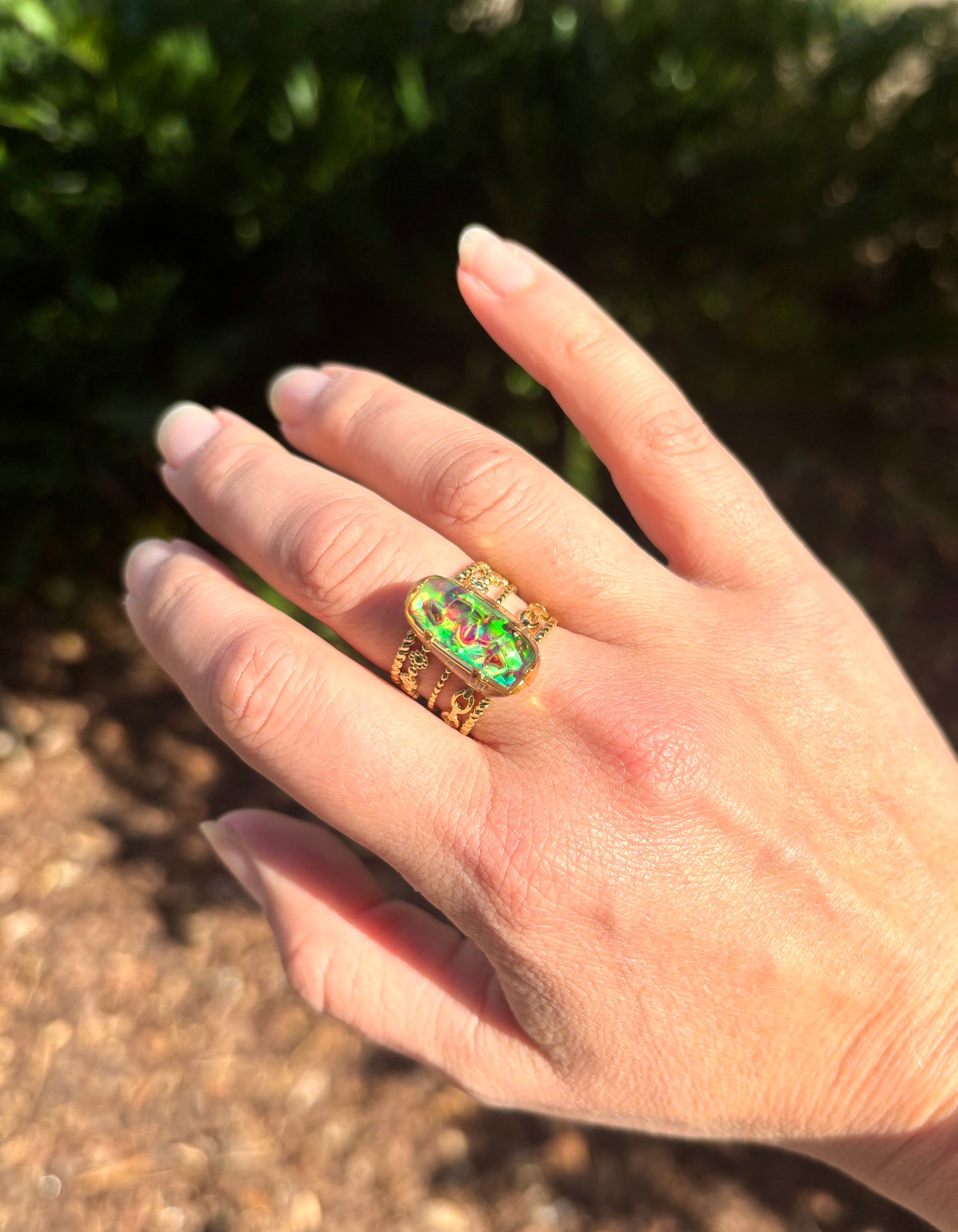 Mood Sea Glass™ Chain Ring