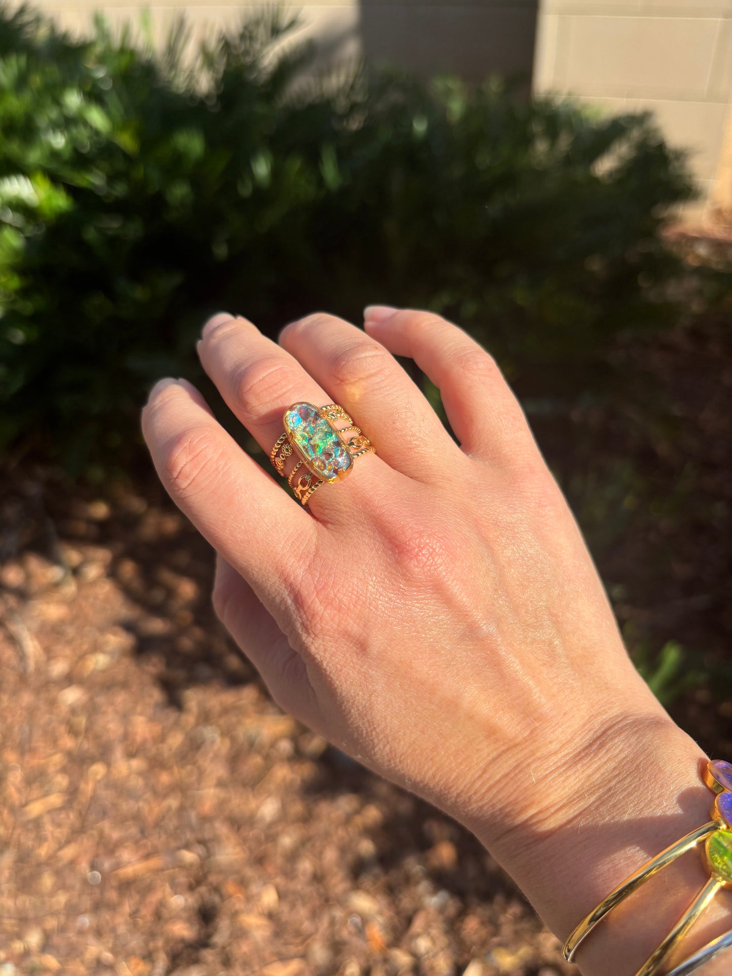 Mood Sea Glass™ Chain Ring