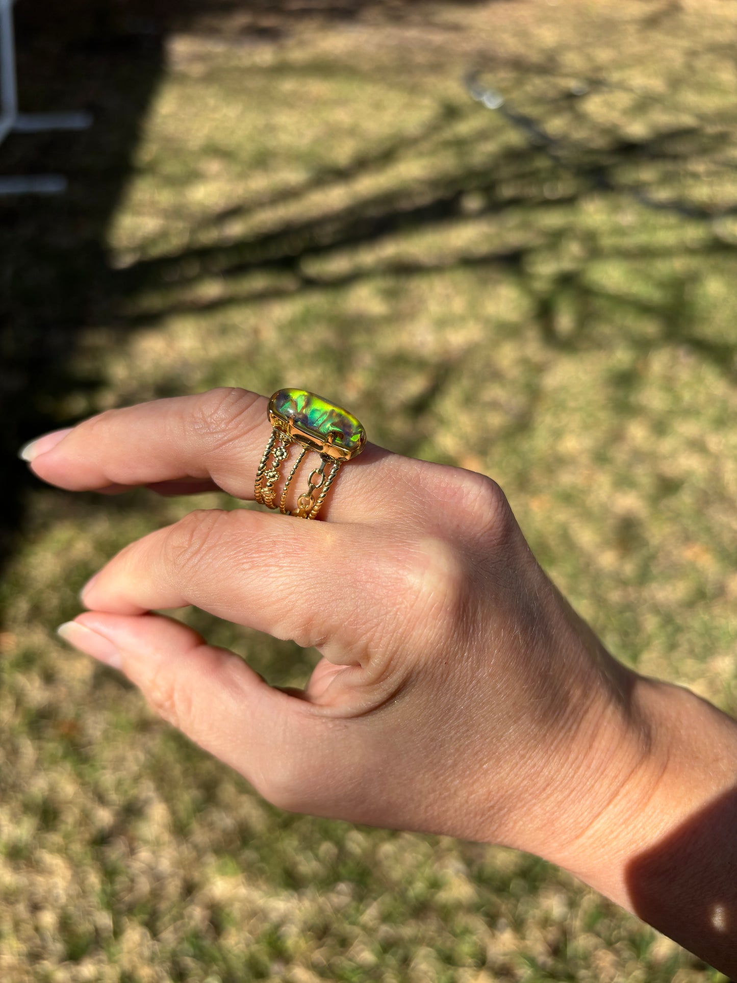 Mood Sea Glass™ Chain Ring
