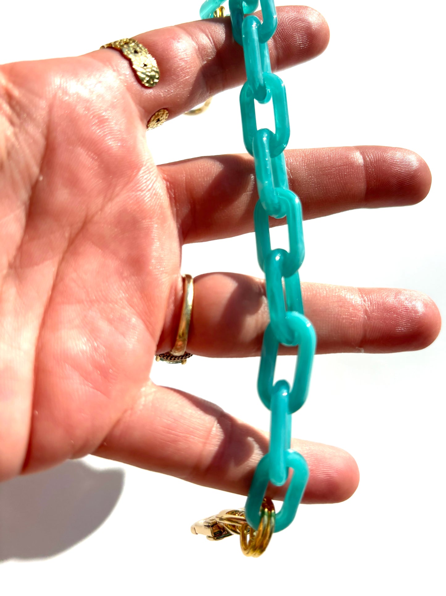 Marbled Turquoise Acrylic Chain