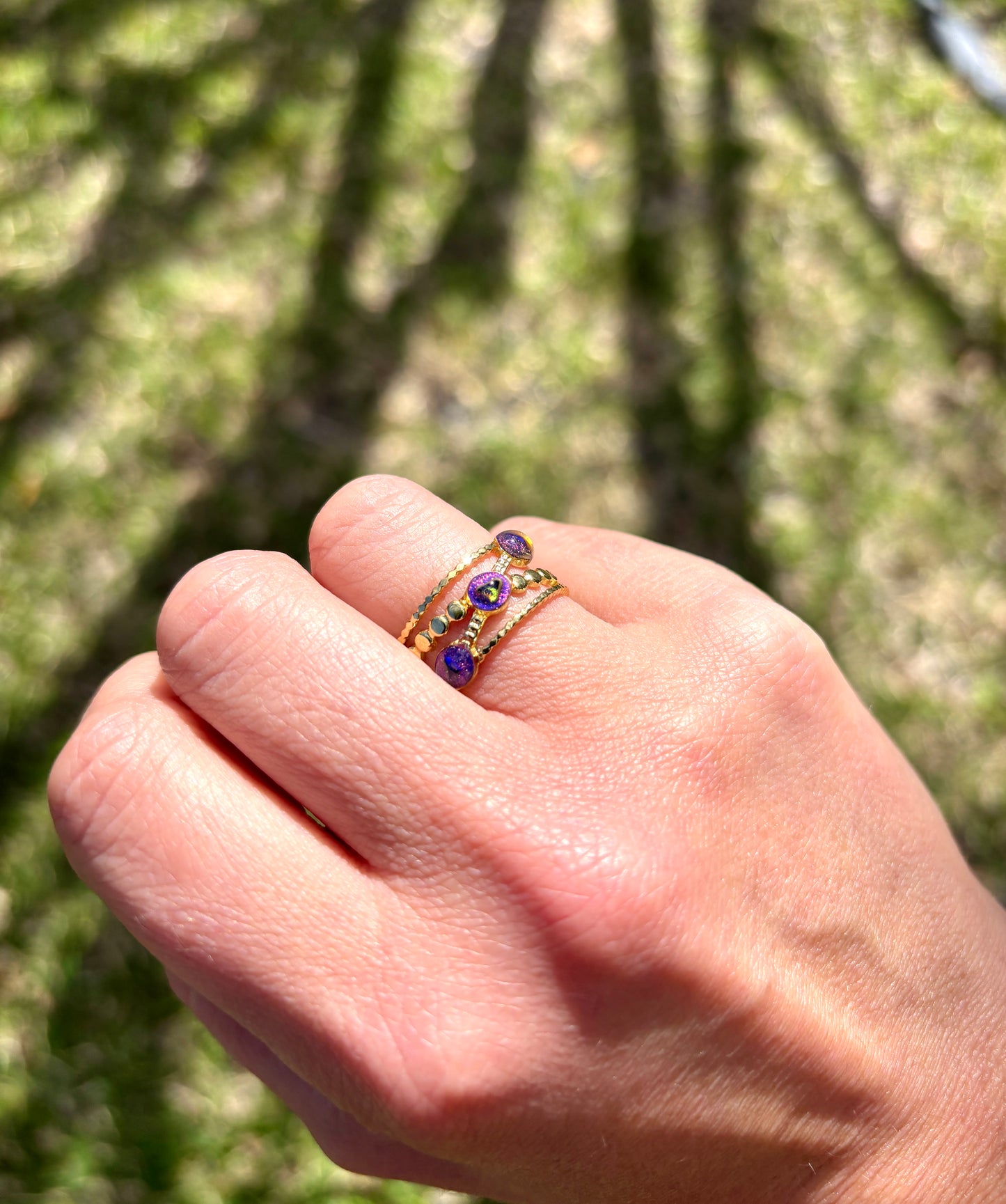 Mood Sea Glass™ Trio Stone Ring