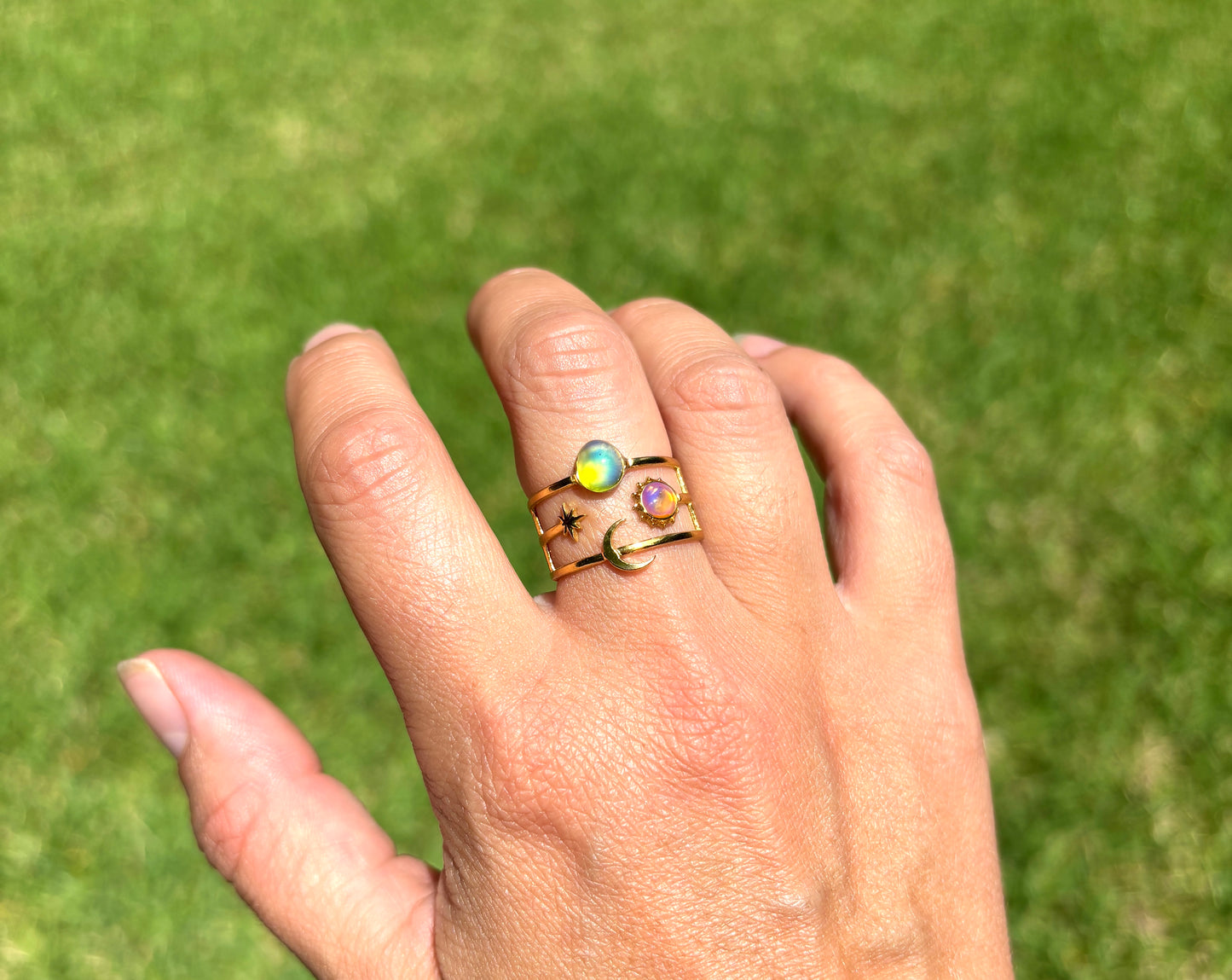 Sun/Moon Mood Sea Glass™ Ring