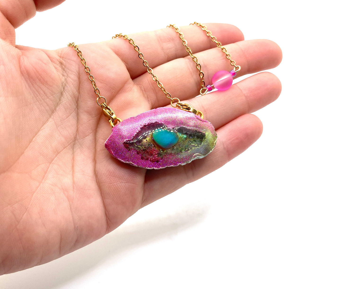 Mood Sea Glass™ Geode Necklace