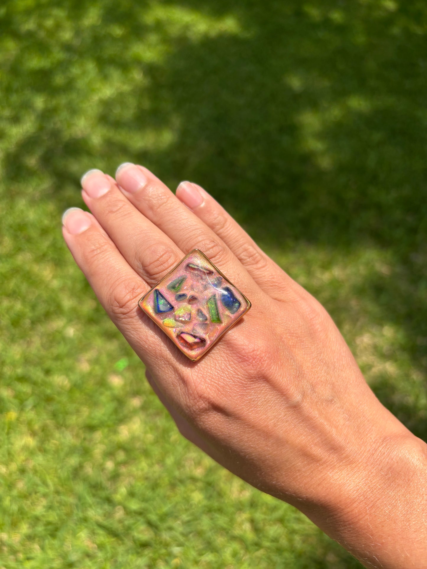Mood Sea Glass™ Mosaic Statement Ring