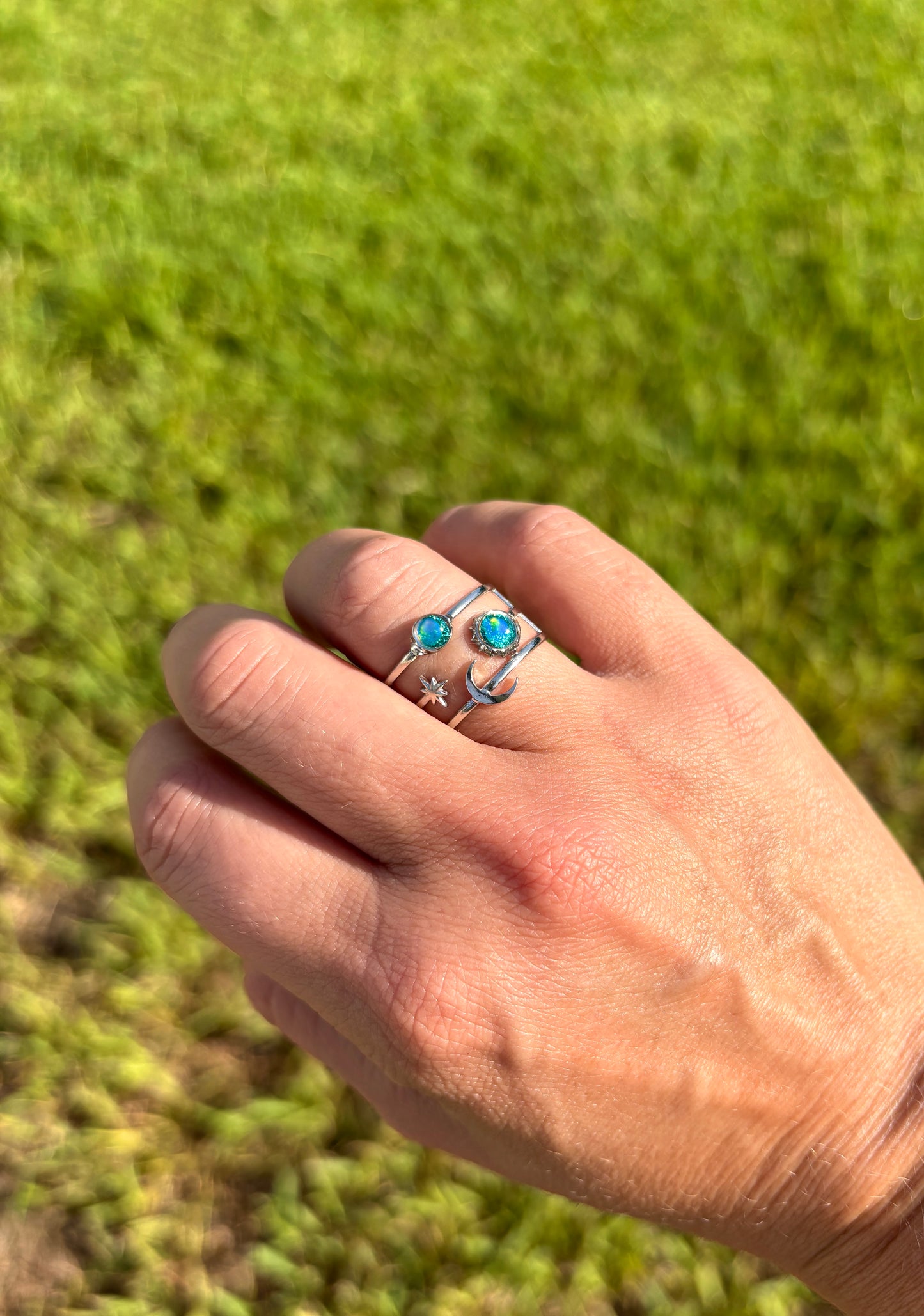 Mood Sea Glass™ Sun and Moon Ring