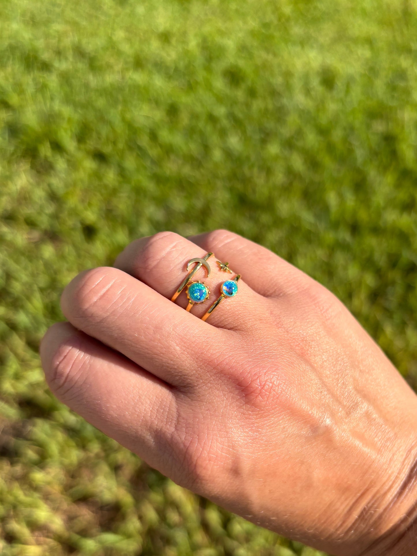 Mood Sea Glass™ Sun and Moon Ring