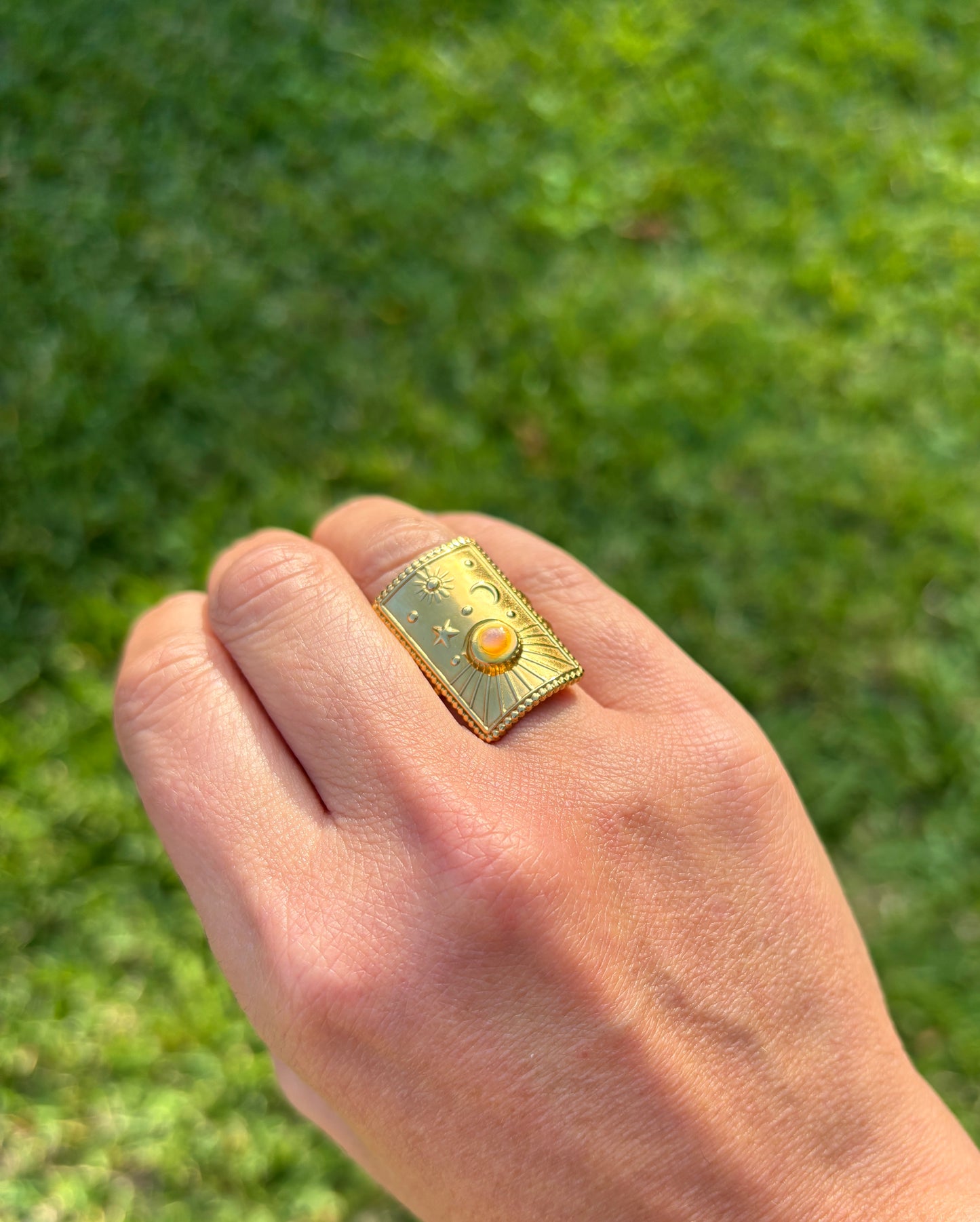 Mood Sea Glass™ Sun, Star, and Moon Ring