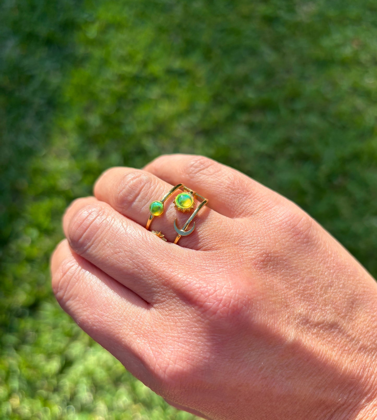 Mood Sea Glass™ Sun and Moon Ring
