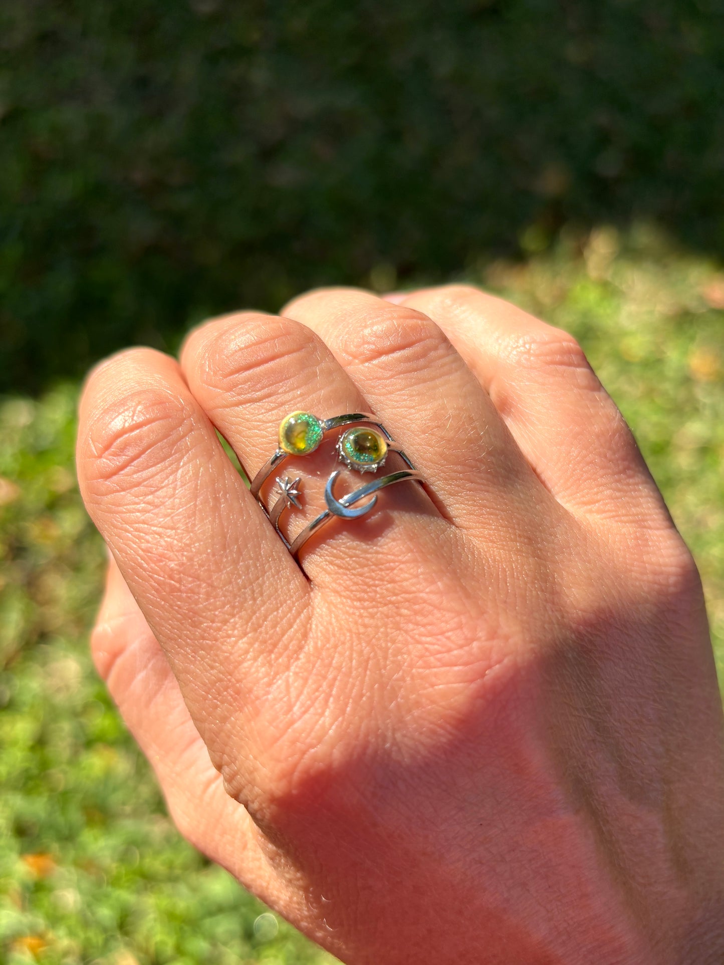 Mood Sea Glass™ Sun and Moon Ring