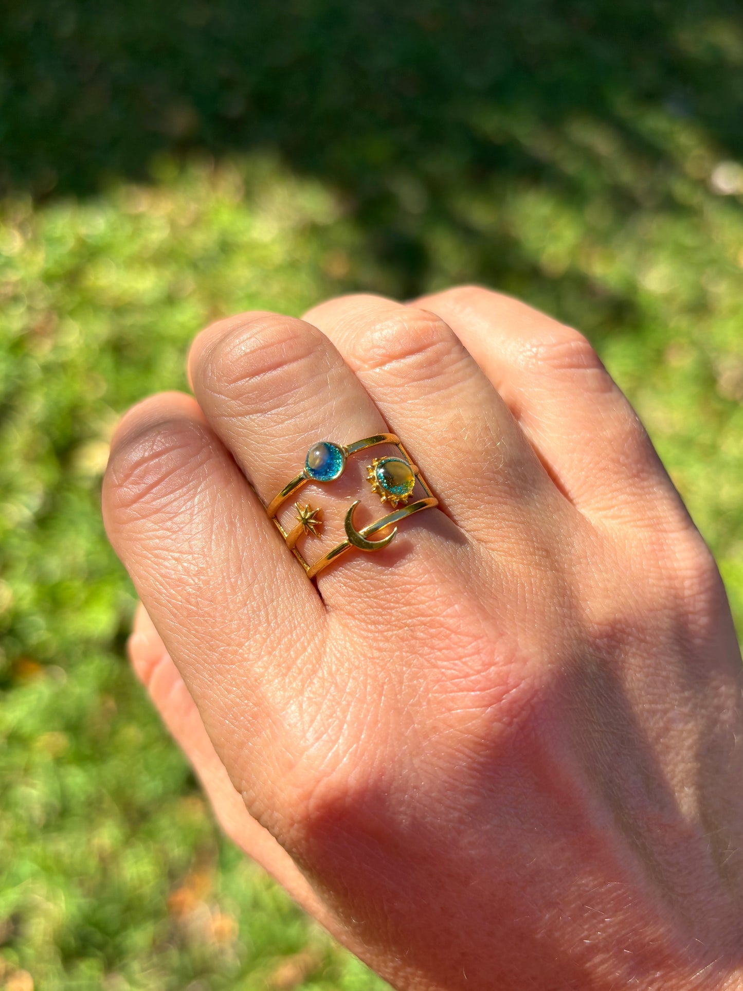 Mood Sea Glass™ Sun and Moon Ring