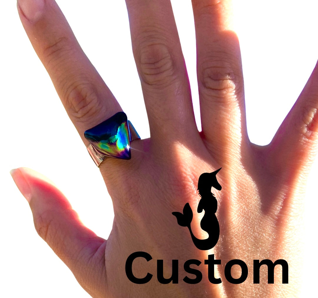 Custom Mood Shark Tooth Ring