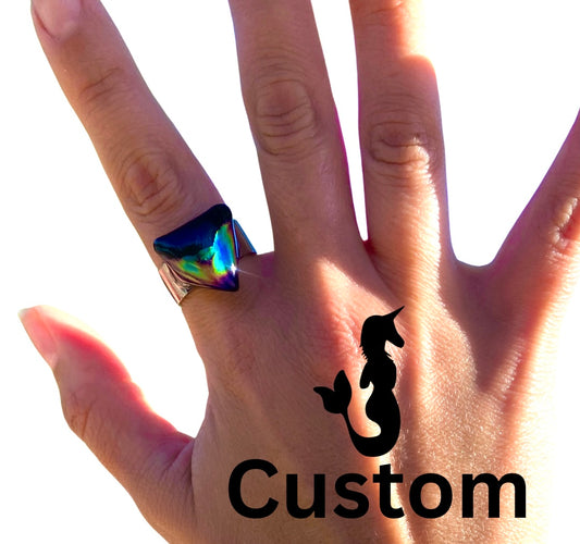 Custom Mood Shark Tooth Ring