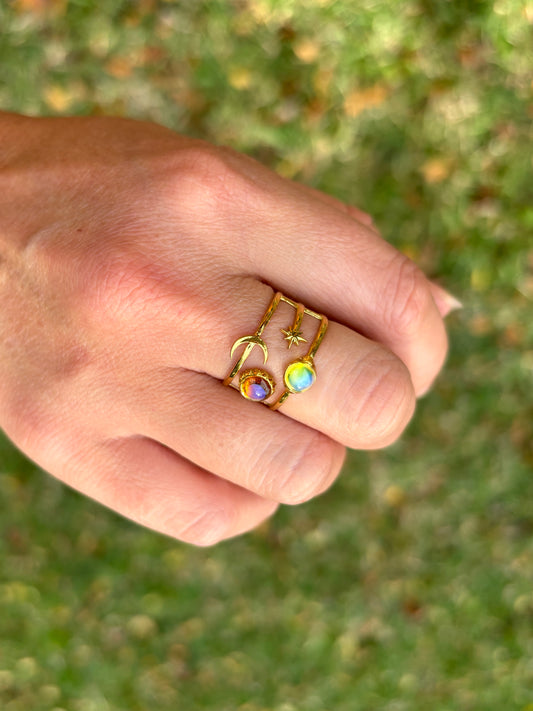 Mood Sea Glass™ Sun and Moon Ring
