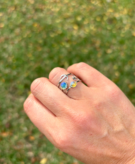 Mood Sea Glass™ Sun and Moon Ring
