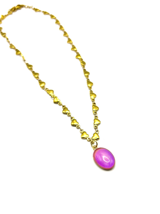 Mood Color Changing Heart Necklace