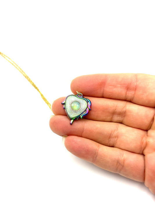 Sparkle Heart Mood Necklace