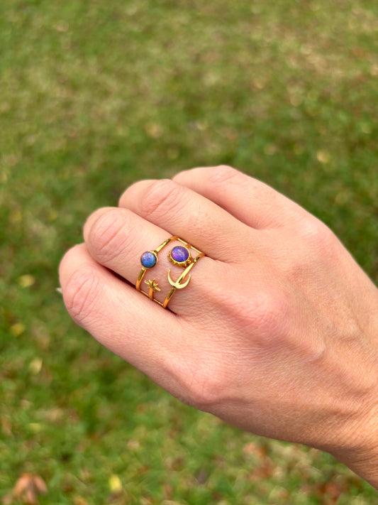 Mood Color Changing Sun and Moon Ring