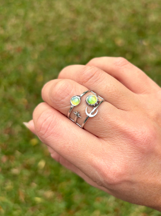 Mood Sea Glass™ Sun and Moon Ring