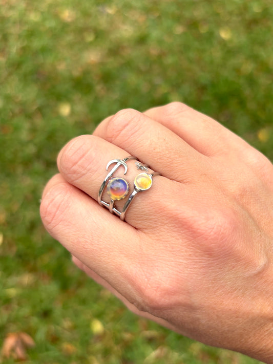 Mood Sea Glass™ Sun and Moon Ring