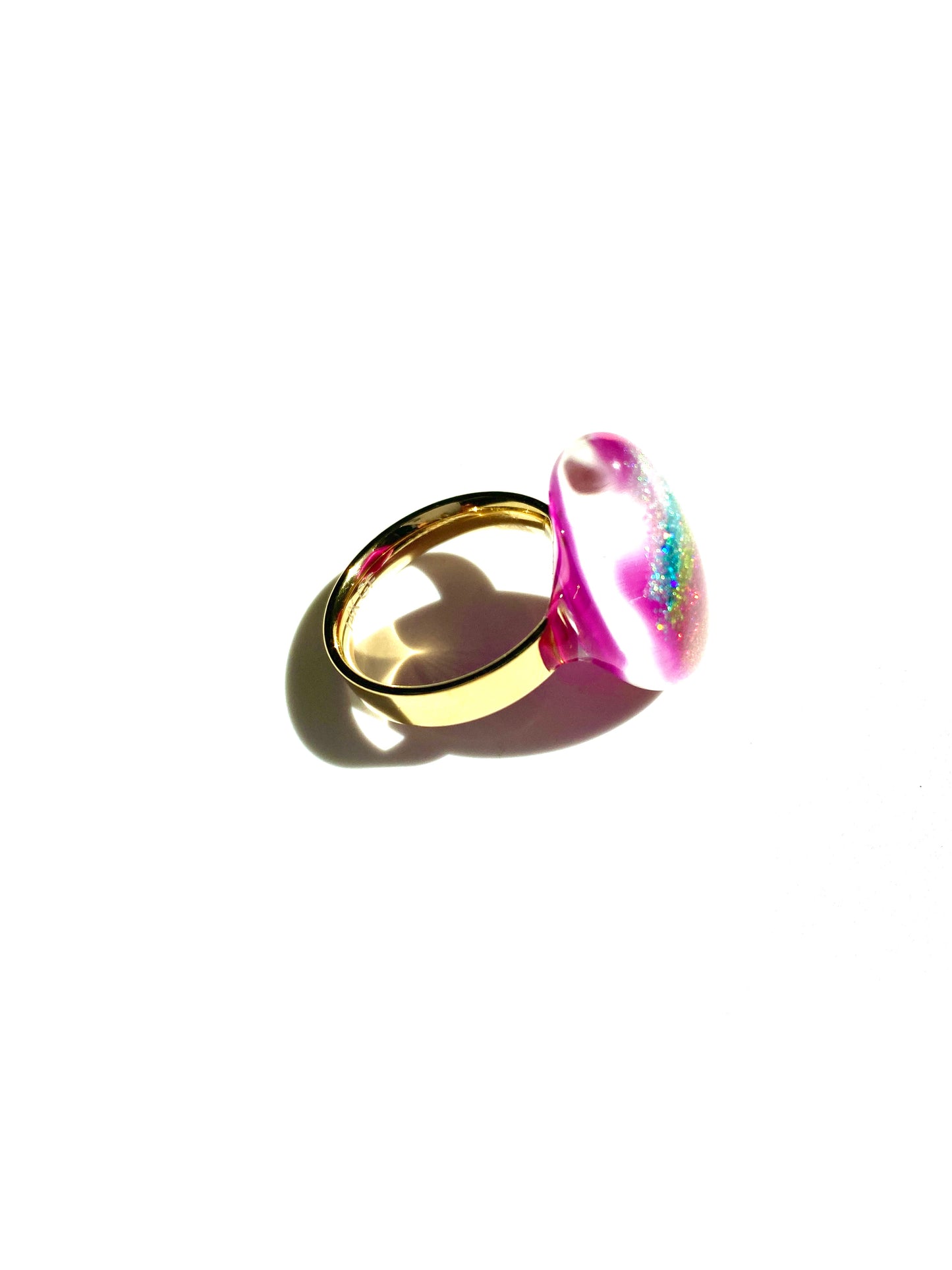 Color Sparkle Sea Glass RIng