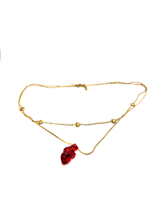 Anatomical Heart Layered Necklace