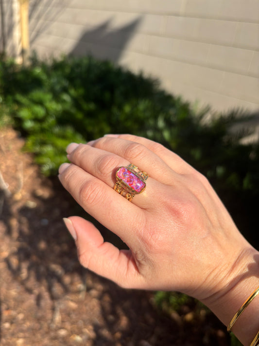 Mood Sea Glass™ Chain Ring