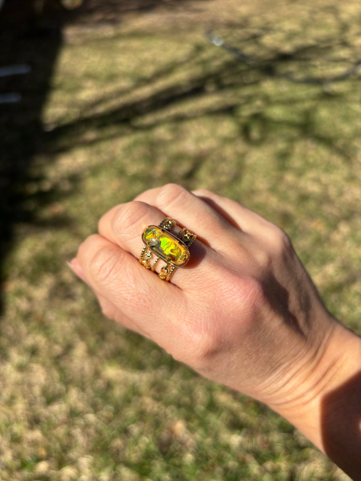 Mood Sea Glass™ Chain Ring
