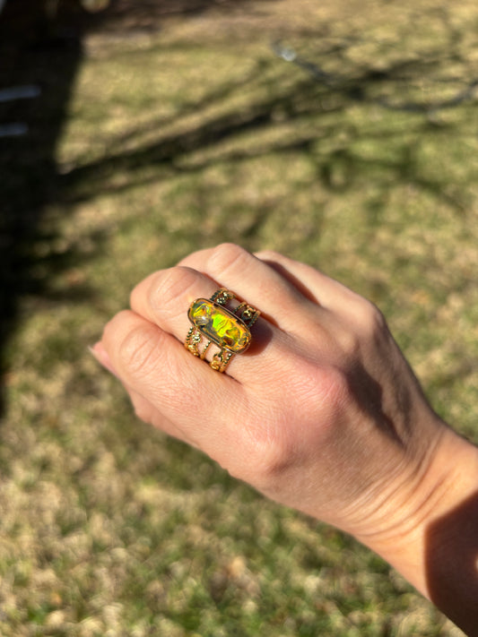 Mood Sea Glass™ Chain Ring