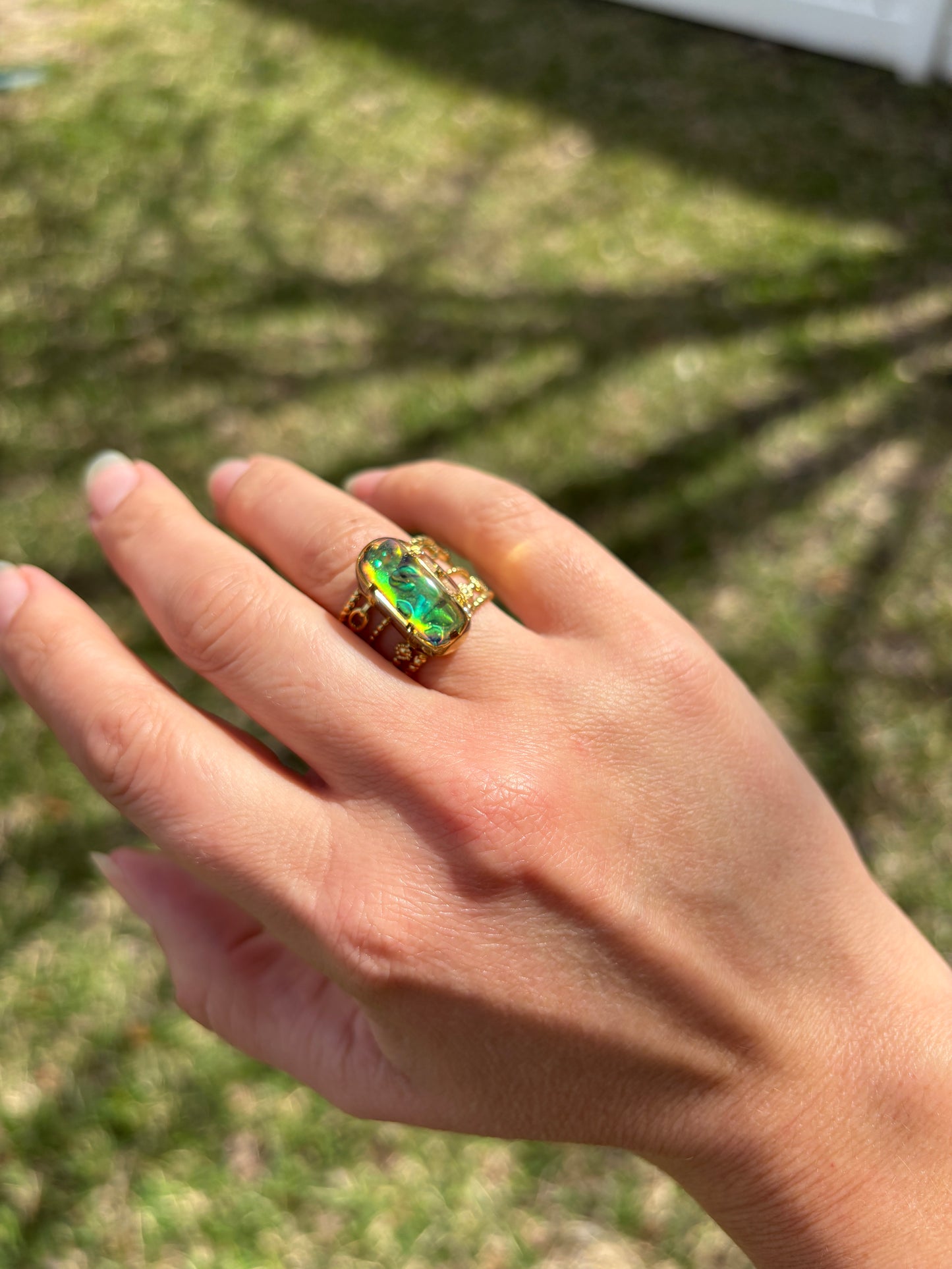 Mood Sea Glass™ Chain Ring