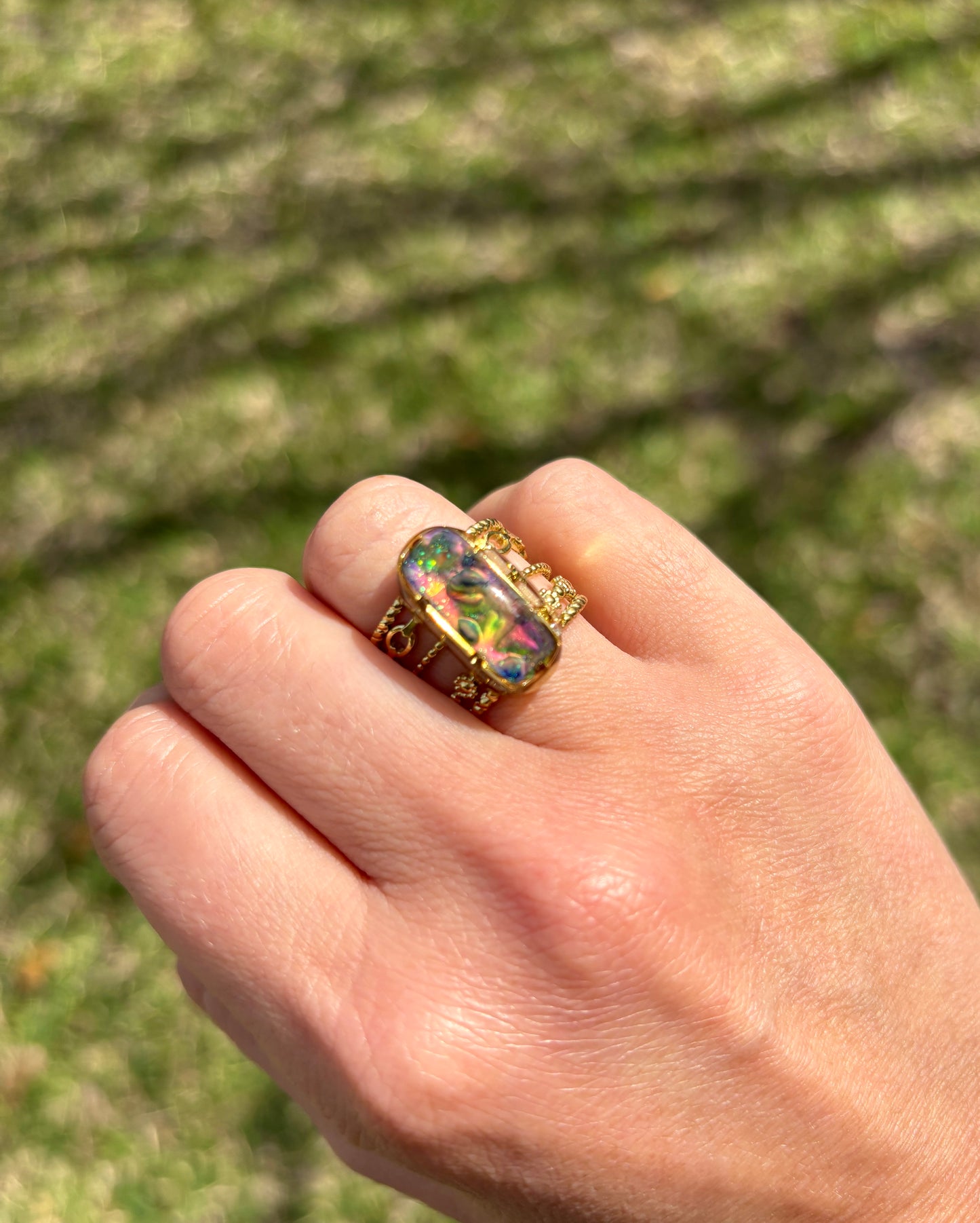 Mood Sea Glass™ Chain Ring