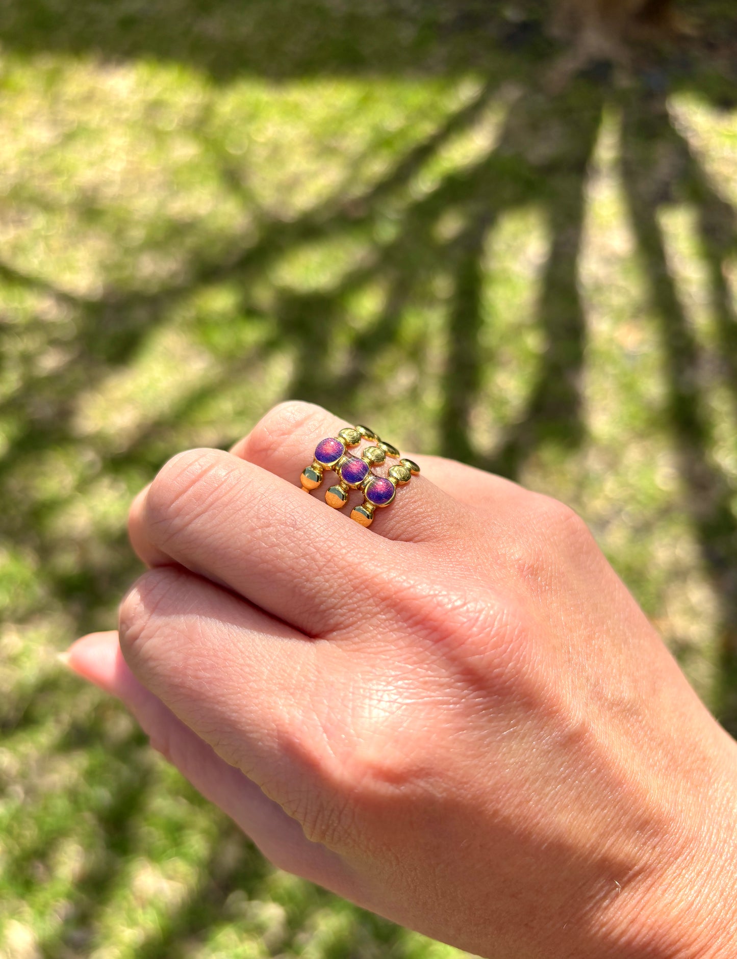 Mood Color Changing Trio Stone Ring