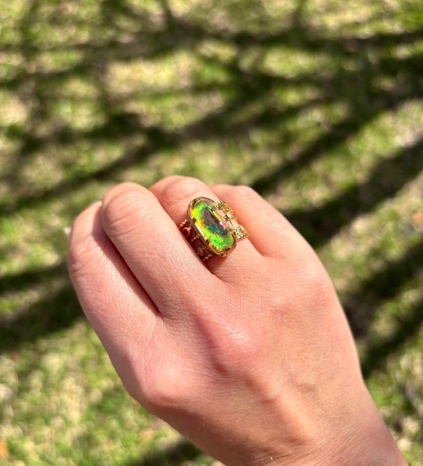 Mood Sea Glass™ Chain Ring