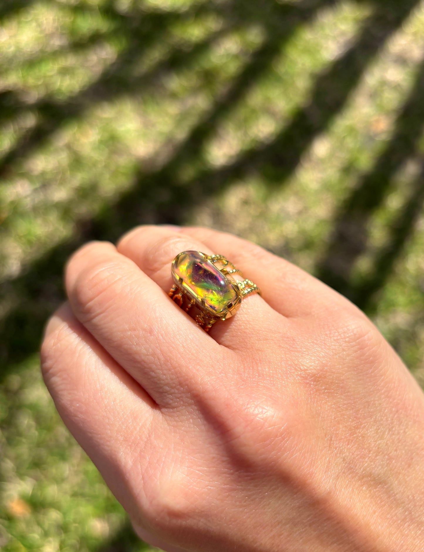 Mood Sea Glass™ Chain Ring