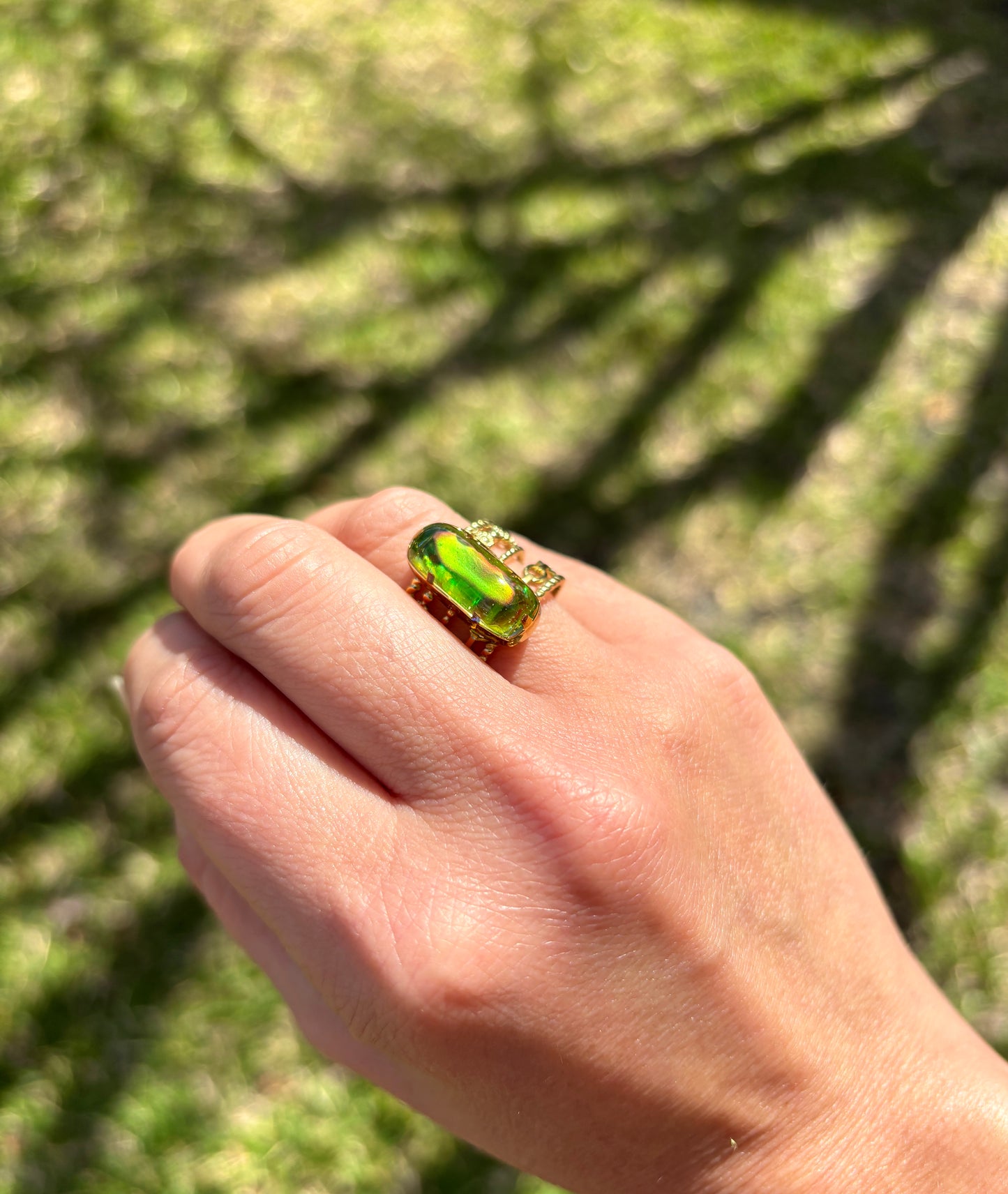 Mood Sea Glass™ Chain Ring