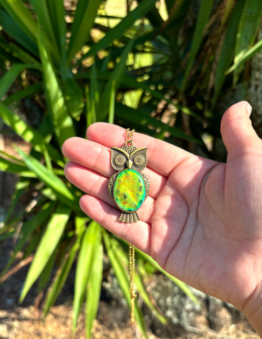 Mood Sea Glass™ Owl Necklace