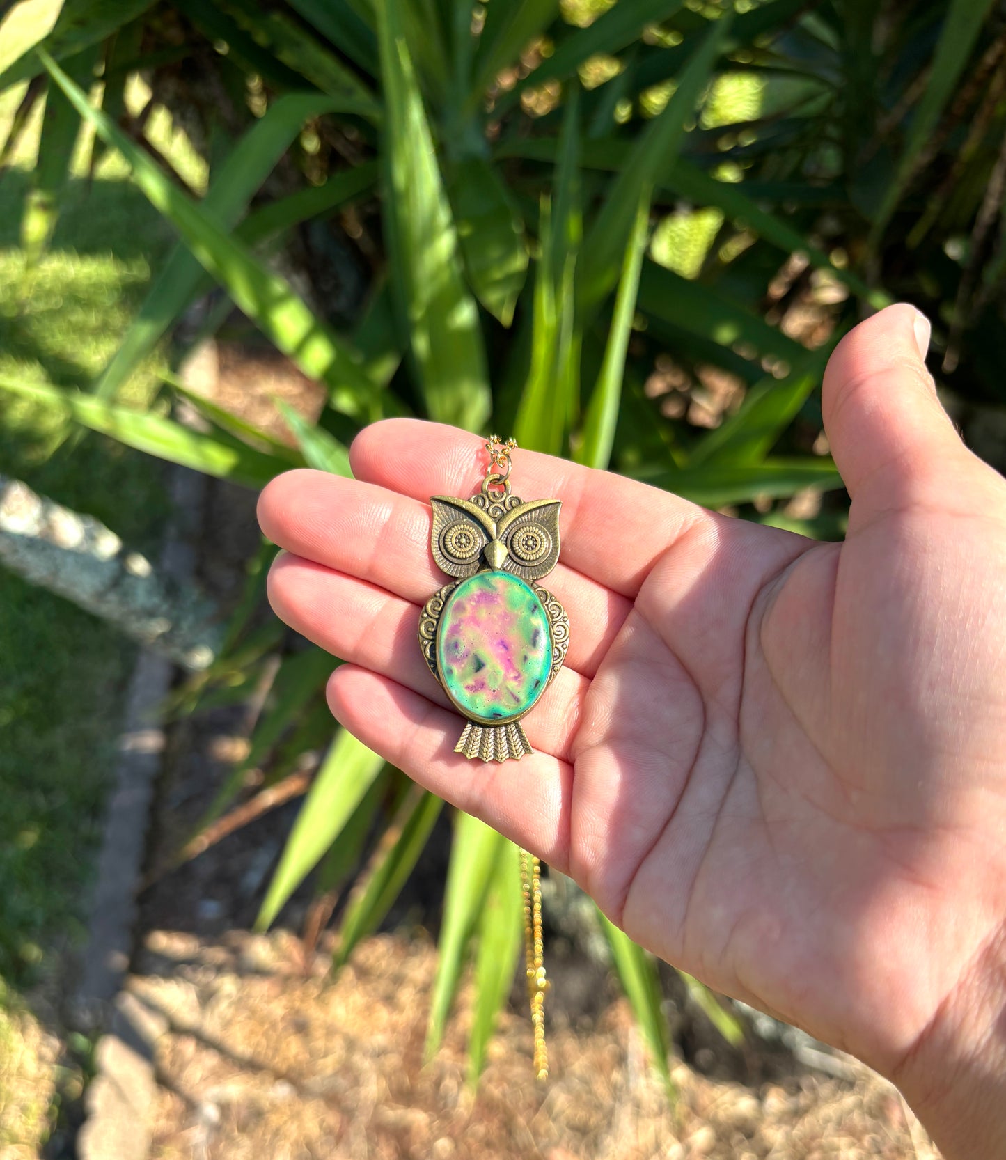 Mood Sea Glass™ Owl Necklace