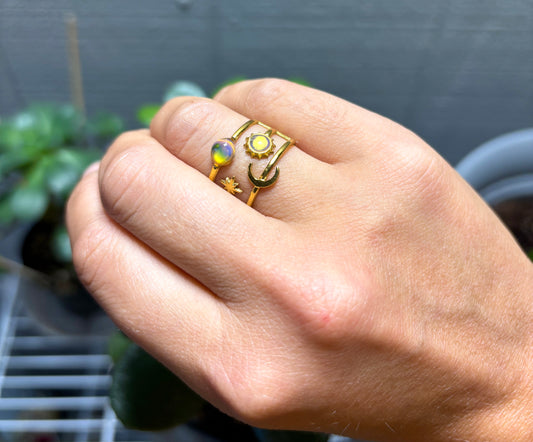 Mood Sea Glass™ Sun and Moon Ring