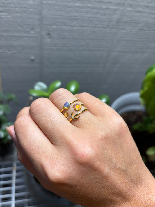 Mood Sea Glass™ Sun and Moon Ring