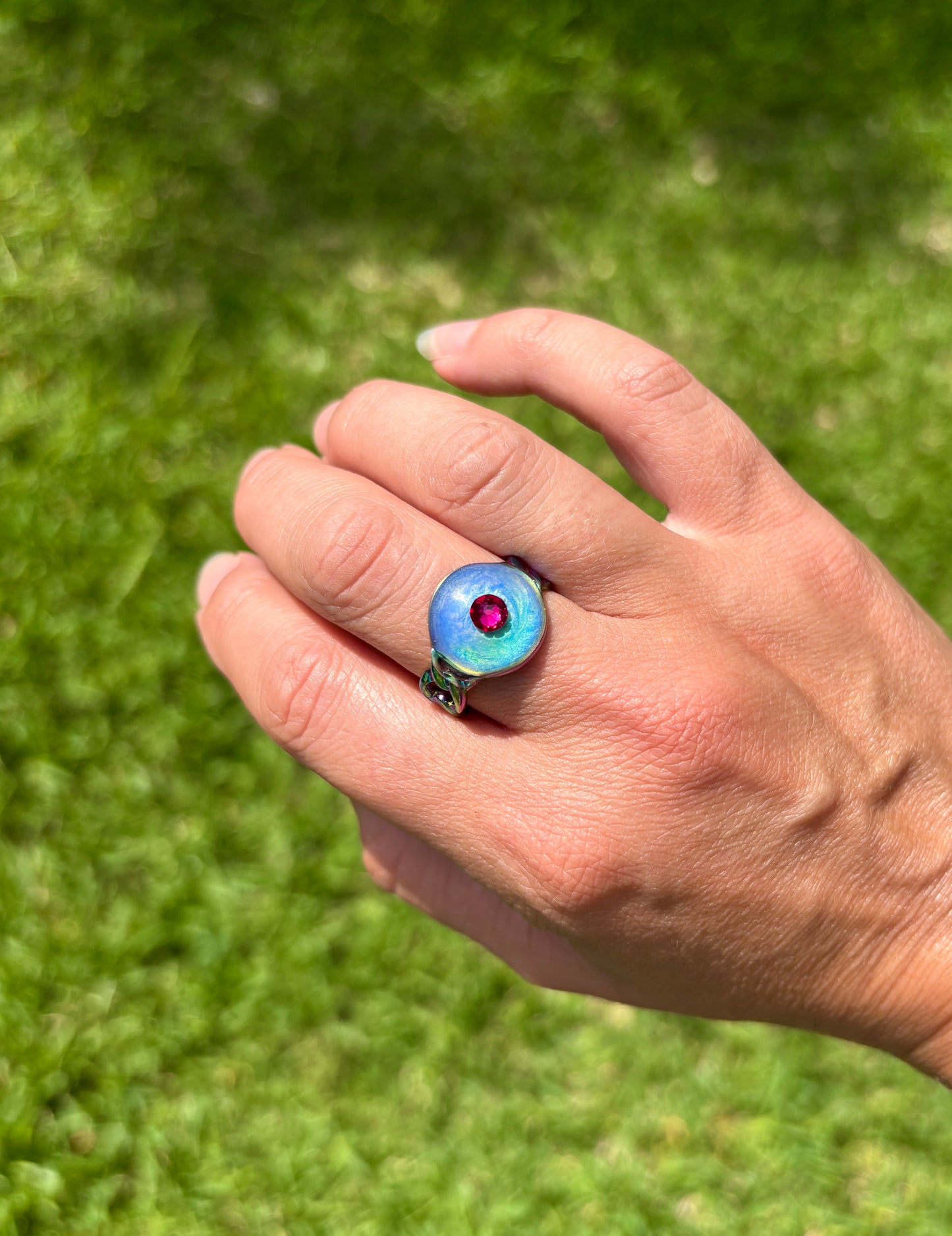 Color Changing Swarovski Rainbow Ring
