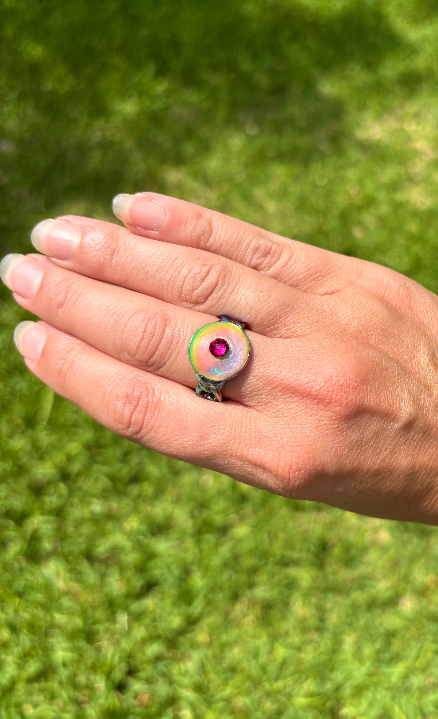 Color Changing Swarovski Rainbow Ring