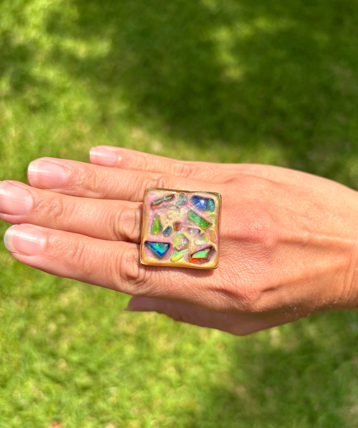 Mood Sea Glass™ Mosaic Statement Ring