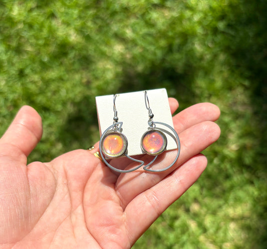 Mood Color Changing Moon Earrings