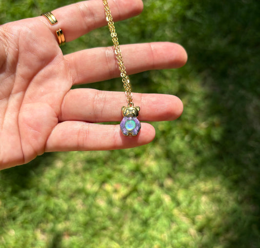 Mood Color Changing Teddy Bear Necklace