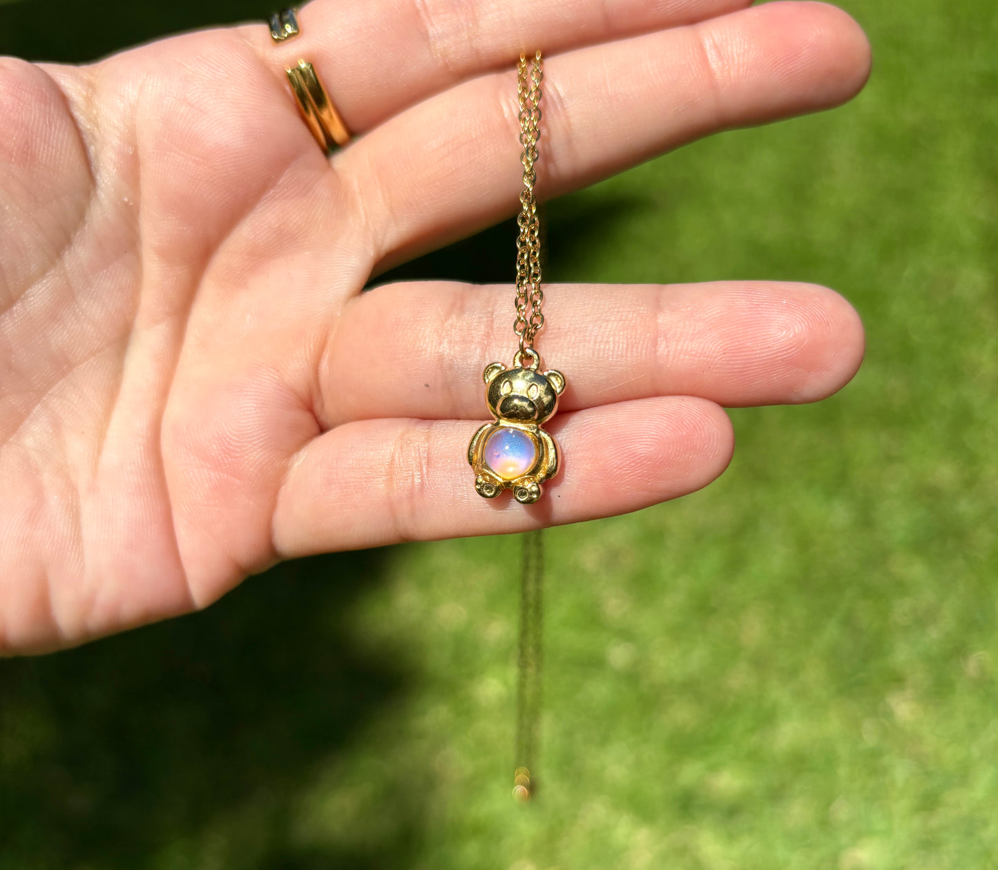 Mood Color Changing Teddy Bear Necklace