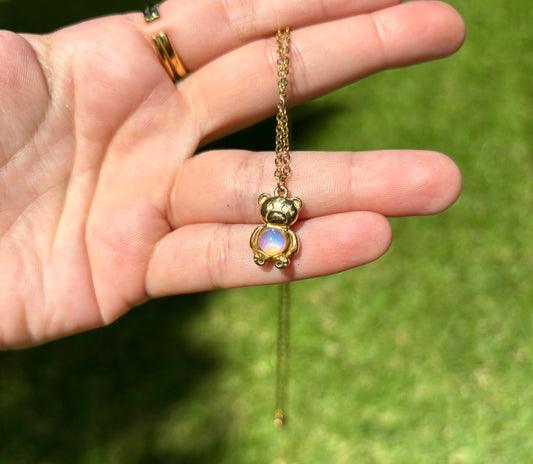 Mood Color Changing Teddy Bear Necklace